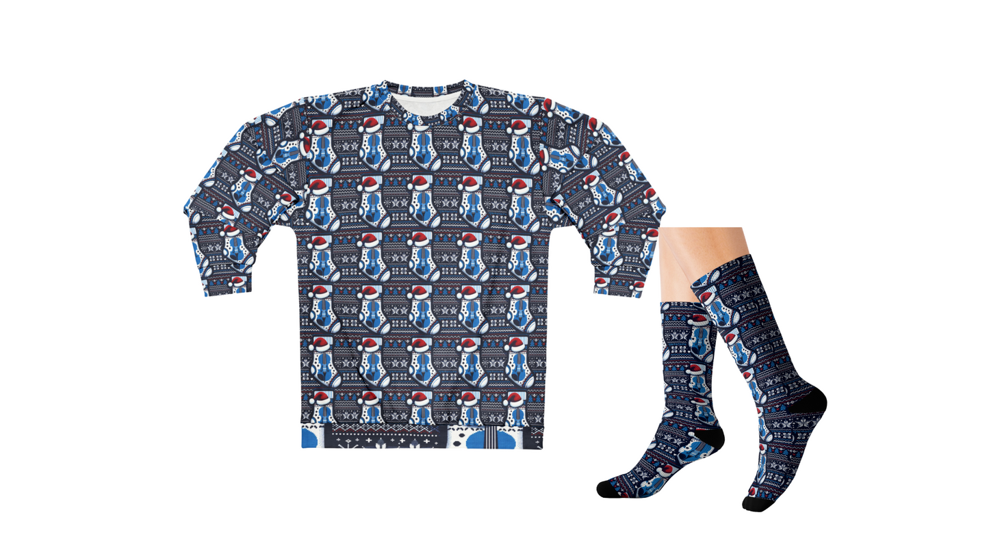 SWX Blue Santa Ugly Sweater Set